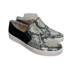 Vionic Midi Black Snake Print Slip-On Sneakers Women's Size 9 Comfortable Shoes